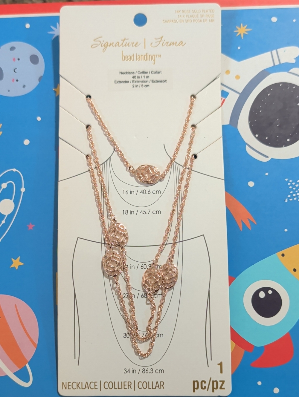 Signature 14K Rose Gold Plated Multi-Layer Disc Necklace